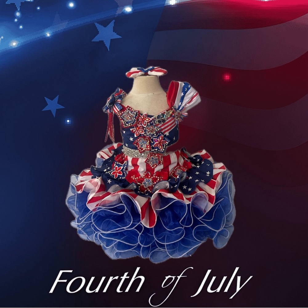 Patriotic Star-Spangled girl national pageant cupcake dress - Picture 2 of 8